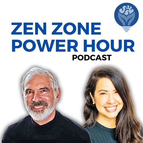 Zen Zone Power Hour podcast cover art with Allan Knight and Anika Jackson